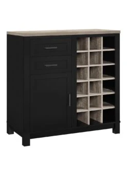 Dorel Home Carver Bar Cabinet -FurniHaven Shop PDXXG SQ2 0000000540 BLACK OAK SLf