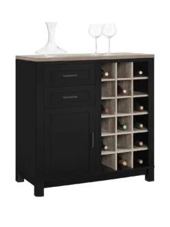 Dorel Home Carver Bar Cabinet -FurniHaven Shop PDXXG SQ3 0000000540 BLACK OAK SLa