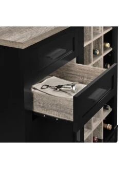 Dorel Home Carver Bar Cabinet -FurniHaven Shop PDXXG SQ5 0000000540 BLACK OAK SLd