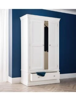 Julian Bowen Clermont 2 Door, 1 Drawer Wardrobe - White -FurniHaven Shop PFV3Q SQ2 0000000013 WHITE RSr