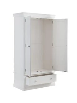 Julian Bowen Clermont 2 Door, 1 Drawer Wardrobe - White -FurniHaven Shop PFV3Q SQ4 0000000013 WHITE SLd