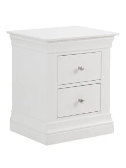 Julian Bowen Clermont Ready Assembled 2 Drawer Bedside Chest -FurniHaven Shop PFVDX SQ3 0000000013 WHITE SLa