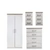SWIFT Regent Ready Assembled 4 Piece Package - 2 Door Wardrobe, 5 Drawer Chest And 2 Bedside Chests - FSC® Certified -FurniHaven Shop PG6A9 SQ1 0000000010 WHITE OAK SLf