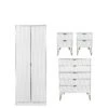 SWIFT Versailles Ready Assembled 4 Piece Package - 2 Door Wardrobe, 5 Drawer Chest And 2 Bedside Chests - FSC® Certified -FurniHaven Shop PG6AD SQ1 0000000013 WHITE SLf