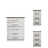 SWIFT Regent Ready Assembled 3 Piece Package - 5 Drawer Chest And 2 Bedside Chests - FSC® Certified -FurniHaven Shop PG6FJ SQ1 0000000010 WHITE OAK SLf