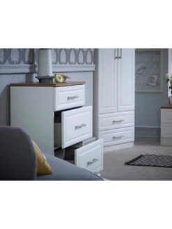 SWIFT Regent Ready Assembled 3 Piece Package - 5 Drawer Chest And 2 Bedside Chests - FSC® Certified -FurniHaven Shop PG6FJ SQ6 0000000010 WHITE OAK SLd2