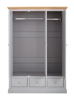 Very Home Hanna 3 Door, 3 Drawer Wardrobe -FurniHaven Shop PG9YP SQ4 0000002974 GREY OAK TOPS SLd