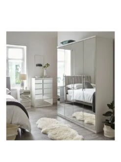 Very Home Prague Mirror 5 Drawer Chest -FurniHaven Shop PH6GR SQ2 0000000013 WHITE RSr