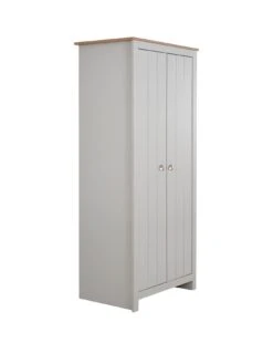 Very Home Atlanta 3 Piece Package - 2 Door Wardrobe, 4 Drawer Chest And 2 Drawer Bedside Chest - Grey/Oak -FurniHaven Shop PH6J4 SQ3 0000013391 LIGHT GREY OAK SLa