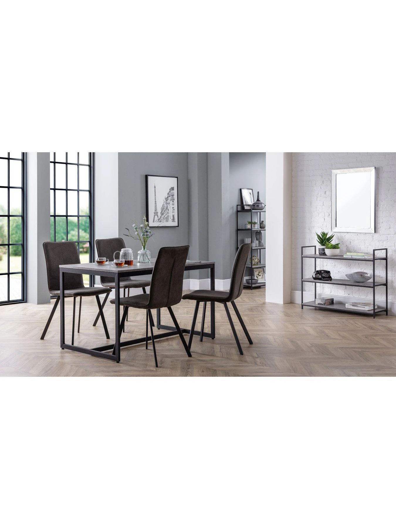 Julian Bowen Staten 120 Cm Dining Table + 4 Monroe Chairs 3 Julian Bowen Staten 120 Cm Dining Table + 4 Monroe Chairs