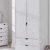 Very Home Aspen 2 Door, 2 Drawer Childrens Wardrobe - White Oak Effect -FurniHaven Shop PJ36N SQ1 0000013026 WHITE OAK RSr