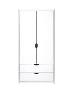Very Home Aspen 2 Door, 2 Drawer Childrens Wardrobe - White Oak Effect -FurniHaven Shop PJ36N SQ2 0000013026 WHITE OAK SLf