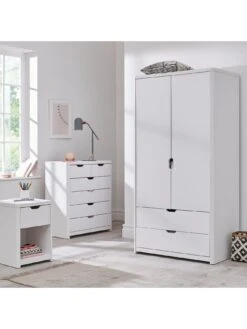 Very Home Aspen 2 Door, 2 Drawer Childrens Wardrobe - White Oak Effect -FurniHaven Shop PJ36N SQ6 0000013026 WHITE OAK SLd2