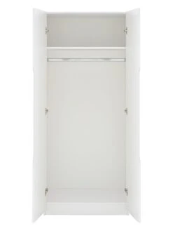 One Call Monaco Ready Assembled 4 Piece Gloss Package - 2 Door Mirrored Wardrobe, 5 Drawer Chest And 2 Bedside Chests -FurniHaven Shop PJ94P SQ4 0000000559 WHITE GLOSS SLd