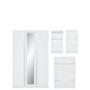 One Call Monaco Part Assembled 4 Piece Gloss Package - 3 Door Mirrored Wardrobe, 5 Drawer Chest And 2 Bedside Chests -FurniHaven Shop PJ94Q SQ1 0000000559 WHITE GLOSS SLf