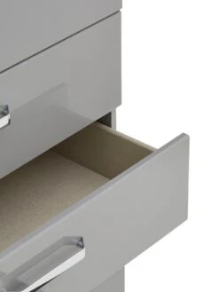 One Call Sanford High Gloss Ready Assembled 3 Piece Package - Chest Of 5 Drawers And 2 Bedside Chests -FurniHaven Shop PJ9A3 SQ4 0000013154 DARK GREY GLOSS SLd