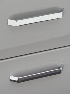 One Call Sanford High Gloss Ready Assembled 3 Piece Package - Chest Of 5 Drawers And 2 Bedside Chests -FurniHaven Shop PJ9A3 SQ5 0000013154 DARK GREY GLOSS SLd1