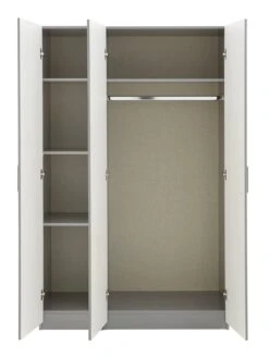 One Call Sanford Part Assembled High Gloss 4 Piece Package - 3 Door Mirrored Wardrobe, Chest Of 5 Drawers And 2 Bedside Chests -FurniHaven Shop PJ9CQ SQ4 0000013154 DARK GREY GLOSS SLd