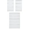 One Call Monaco Ready Assembled 3 Piece Gloss Package - 5 Drawer Chest And 2 Bedside Chests 2 One Call Monaco Ready Assembled 3 Piece Gloss Package - 5 Drawer Chest And 2 Bedside Chests -FurniHaven Shop PJ9CR SQ1 0000000559 WHITE GLOSS SLf