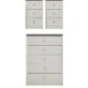 One Call Alderley Ready Assembled 3 Piece Package - Chest Of 5 Drawers And 2 Bedside Chests -FurniHaven Shop PLG4U SQ1 0000000005 GREY SLf