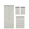 One Call Alderley Ready Assembled 4 Piece Package - 2 Door Wardrobe, Chest Of 5 Drawers And 2 Bedside Chests 2 One Call Alderley Ready Assembled 4 Piece Package - 2 Door Wardrobe, Chest Of 5 Drawers And 2 Bedside Chests -FurniHaven Shop PLGC9 SQ1 0000000005 GREY SLf