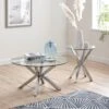 Very Home Chopstick Glass And Chrome Lamp Table 1 Very Home Chopstick Glass And Chrome Lamp Table -FurniHaven Shop PLLF9 SQ1 0000000139 CHROME SLf