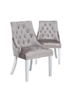 Very Home Pair Of Warwick Crushed Velvet Dining Chairs