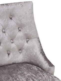 Very Home Pair Of Warwick Crushed Velvet Dining Chairs -FurniHaven Shop PLLFE SQ4 0000014377 SILVER CHROME SLd