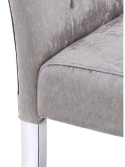 Very Home Pair Of Crushed Velvet Scroll Back Dining Chairs -FurniHaven Shop PLLFG SQ5 0000014377 SILVER CHROME SLd1