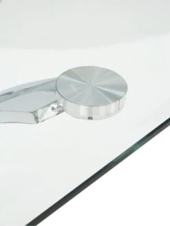 Very Home Alice 160 Cm Rectangle Glass And Chrome Dining Table + 6 Velvet Chairs -FurniHaven Shop PLLJY SQ5 0000013305 CLEAR GREY SLd1