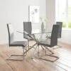 Very Home Chopstick 130 Cm Dining Table + 4 Jet Chairs -FurniHaven Shop PLLKP SQ1 0000013305 CLEAR GREY SLf
