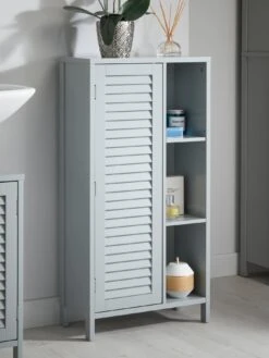 Lloyd Pascal Atlanta Console Unit With Push Opening Door - Grey