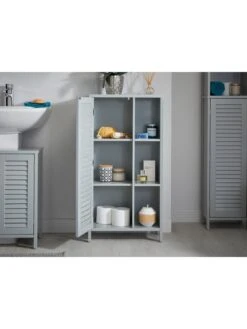 Lloyd Pascal Atlanta Console Unit With Push Opening Door - Grey -FurniHaven Shop PNQM9 SQ4 0000000005 GREY SLd