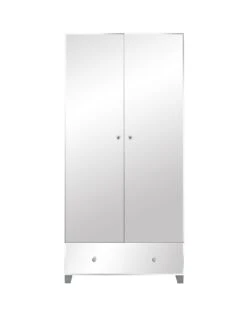 Very Home New Bellagio Mirrored 2 Door, 1 Drawer Wardrobe - White/Mirrors, Grey/Mirrors -FurniHaven Shop PNQQA SQ2 0000014410 GREY MIRROR SLf