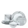 WATERSIDE Marble And Gold 12-Piece Dinner Set -FurniHaven Shop Q4VNF SQ1 0000001113 MARBLE SLf