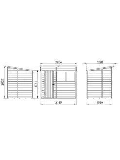 FOREST 7x5ft Overlap Pressure Treated Pent Shed With Optional Installation -FurniHaven Shop Q6449 SQ6 0000000099 N A SLd4