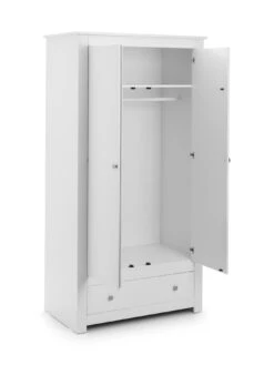 Julian Bowen Radley 2 Door Combination Wardrobe - White -FurniHaven Shop Q74HD SQ6 0000014729 SURF WHITE SLd2