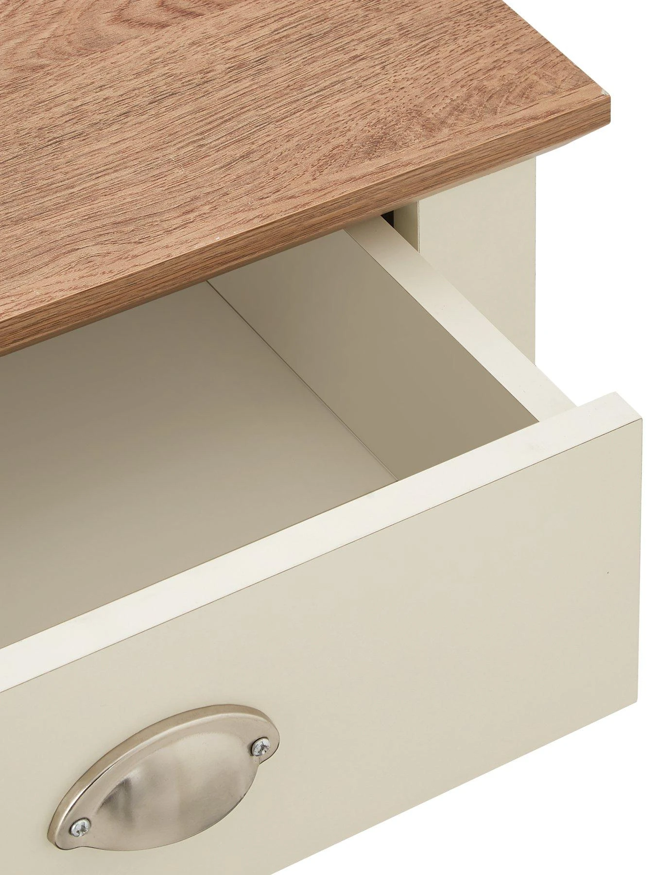 Very Home Crawford 3 Piece Package - TV Unit, Coffee Table And Lamp Table - Ivory/Oak Effect 6 Very Home Crawford 3 Piece Package - TV Unit, Coffee Table And Lamp Table - Ivory/Oak Effect - Image 4