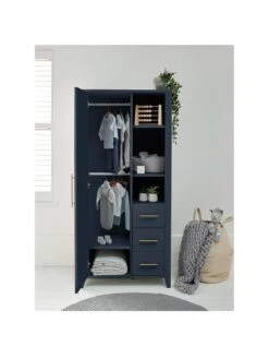 Mamas & Papas Melfi Storage Wardrobe - Midnight Blue -FurniHaven Shop Q7X7V SQ3 0000000677 MIDNIGHT BLUE SLa