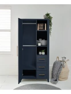 Mamas & Papas Melfi Storage Wardrobe - Midnight Blue -FurniHaven Shop Q7X7V SQ4 0000000677 MIDNIGHT BLUE SLd