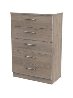 SWIFT Halton Ready Assembled 5 Drawer Chest - FSC® Certified -FurniHaven Shop Q9JXD SQ3 0000000558 DARK OAK SLa
