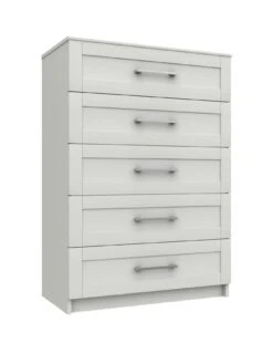 One Call Regal Ready Assembled 5 Drawer Chest 10 One Call Regal Ready Assembled 5 Drawer Chest -FurniHaven Shop Q9PLH SQ3 0000000559 WHITE GLOSS SLa