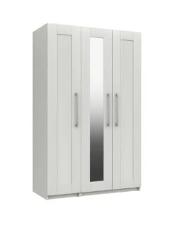One Call Regal Package - Part Assembled 3 Door Mirrored Wardrobe, 5 Drawer Chest And 2 Bedside Chests 10 One Call Regal Package - Part Assembled 3 Door Mirrored Wardrobe, 5 Drawer Chest And 2 Bedside Chests -FurniHaven Shop Q9PLJ SQ3 0000000559 WHITE GLOSS SLa