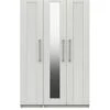One Call Regal Part Assembled 3 Door Mirrored Wardrobe -FurniHaven Shop Q9PLQ SQ1 0000000559 WHITE GLOSS SLf