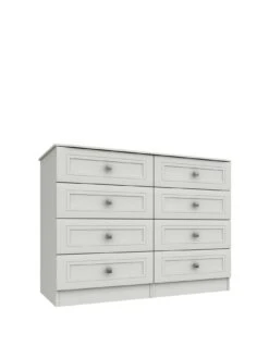 One Call Harris Ready Assembled 4 + 4 Drawer Chest 8 One Call Harris Ready Assembled 4 + 4 Drawer Chest -FurniHaven Shop Q9PLR SQ3 0000000013 WHITE SLa