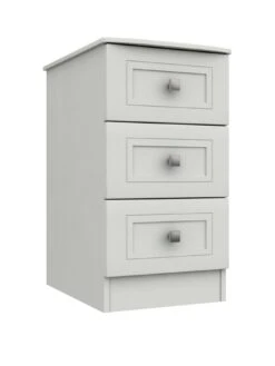 One Call Harris Ready Assembled 3 Drawer Bedside Chest 8 One Call Harris Ready Assembled 3 Drawer Bedside Chest -FurniHaven Shop Q9PN4 SQ3 0000000013 WHITE SLa