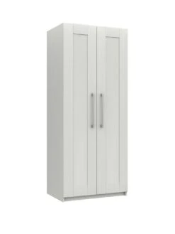 One Call Regal 2 Door Ready Assembled Wardrobe -FurniHaven Shop Q9PN6 SQ3 0000000559 WHITE GLOSS SLa