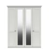 One Call Harris Part Assembled 4 Door Mirrored Wardrobe -FurniHaven Shop Q9PNP SQ1 0000000013 WHITE SLf