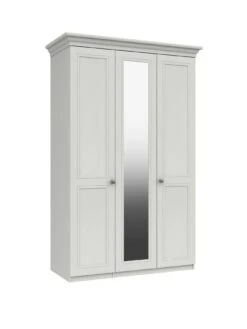 One Call Harris Part Assembled 3 Door Mirrored Wardrobe -FurniHaven Shop Q9PNQ SQ3 0000000013 WHITE SLa