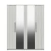 One Call Taylor Part Assembled 4 Door Mirrored Wardrobe -FurniHaven Shop Q9QWR SQ1 0000000013 WHITE SLf